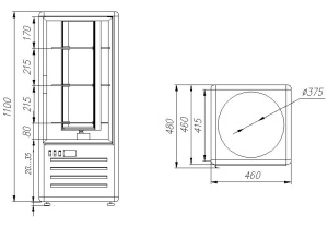 Витрина кондитерская Carboma D4 VM 120-2 1015-0102 (R120Cвр бежево-коричневый)