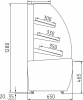 Витрина хлебная Carboma K70 N 0,9-2 LIGHT Bread 0011-9005 (без стекла)