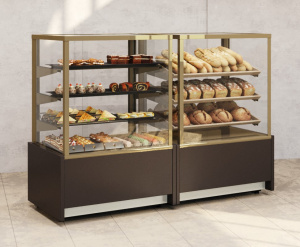 Витрина кондитерская Carboma KC70 VH 1,3-1 LIGHT Chocolate 0102-0109 (ВХСв-1,3д Cube)