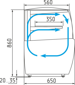 Витрина кондитерская Carboma K70 VM 1,3-12 LIGHT 0013-0430 (ВХСв-1,3д MINI)
