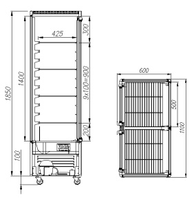 Витрина кондитерская Carboma D4 VM 800-1 0109-0102 (R800C Люкс коричнево-золотой)