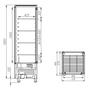 Витрина кондитерская Carboma D4 VM 400-1 0109-0102 (R400C Люкс коричнево-золотой)