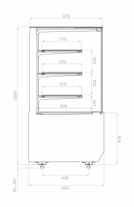Витрина нейтральная Carboma KC70 N 0,6-1 LIGHT 9005 (версия 2.0)
