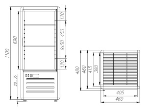 Витрина кондитерская Carboma D4 VM 120-1 1015-0102 (R120C бежево-коричневый)